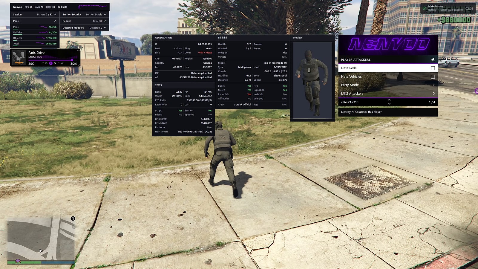Player info & attachments